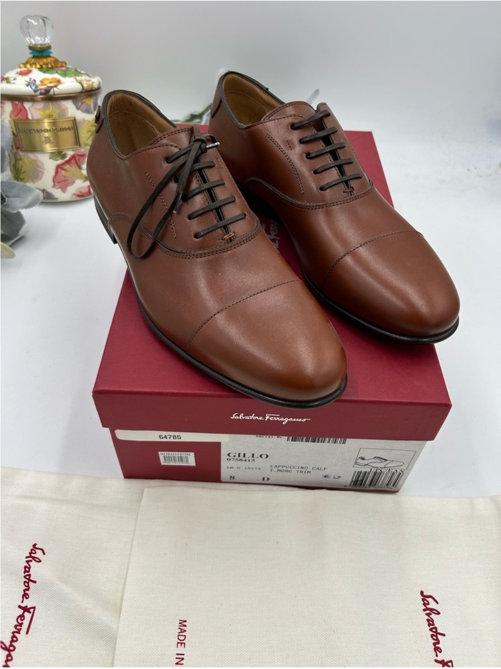Men’s Salvatore Ferragamo GILLO lace up Loxford size 8D made in Italy